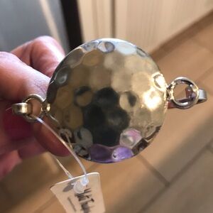 Chic Hammered Silver Bracelet